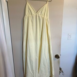 Elegant Cream Spaghetti Strap Dress